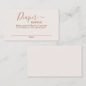 Minimalistisch roze baby shower Diaper Raffle Kaar Informatiekaartje (Voorkant / Achterkant)