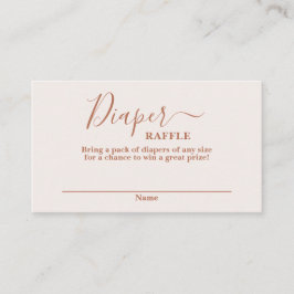Minimalistisch roze baby shower Diaper Raffle Kaar Informatiekaartje