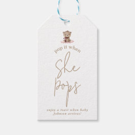 Minimalistisch roze Baby shower Pop Cadeaulabel