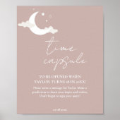 Minimalistisch roze Baby shower Tijd Capsule teken Poster (Voorkant)