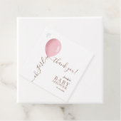 Minimalistisch roze ballon Oh meisje Baby shower Bedankjes Labels (In situ)