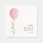 Minimalistisch roze ballon Oh meisje Baby shower Servet (Voorkant)