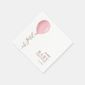 Minimalistisch roze ballon Oh meisje Baby shower Servet (Hoek)
