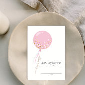 Minimalistisch Roze Ballonluier Raffle Baby shower Informatiekaartje