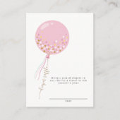 Minimalistisch Roze Ballonluier Raffle Baby shower Informatiekaartje (Voorkant)