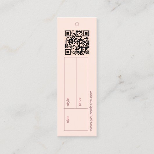 Minimalistisch roze Bedankt Label Kleding Hang Lab (Achterkant)