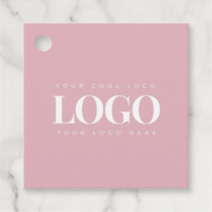 Minimalistisch roze bedrijf met aangepaste Logo Bedankjes Labels