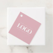 Minimalistisch roze bedrijf met aangepaste Logo Bedankjes Labels (In situ)