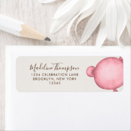 Minimalistisch roze Beer Elegant Script Typografie Etiket