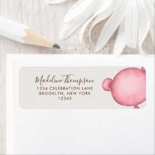 Minimalistisch roze Beer Elegant Script Typografie Etiket