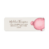 Minimalistisch roze Beer Elegant Script Typografie Etiket (Voorkant)