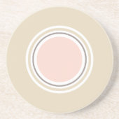 Minimalistisch roze beige geometrisch zandsteen onderzetter (Voorkant)
