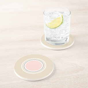 Minimalistisch roze beige geometrisch zandsteen onderzetter