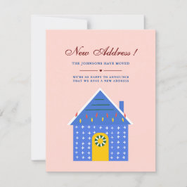 Minimalistisch Roze Blauw Huis Nieuw Thuis We hebb Aankondiging