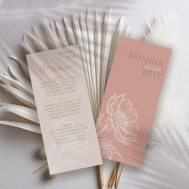 Minimalistisch Roze Bloemen Flat Menu