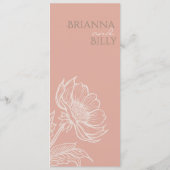 Minimalistisch Roze Bloemen Flat Menu (Achterkant)