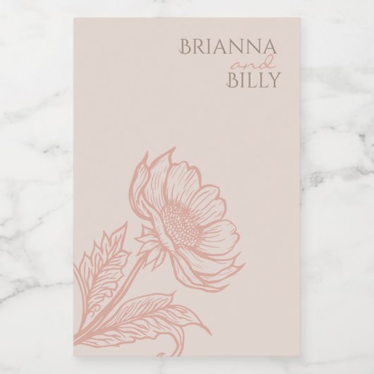 Minimalistisch roze bloemenkaars label voedselcontainer etiket (Enkel label)