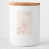 Minimalistisch roze bloemenkaars label voedselcontainer etiket (Voorkant)