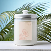 Minimalistisch roze bloemenkaars label voedselcontainer etiket