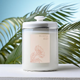 Minimalistisch roze bloemenkaars label voedselcontainer etiket