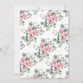 Minimalistisch roze bloemenmeisje Waterverf Baby s Kaart (Achterkant)