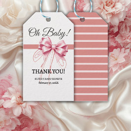 Minimalistisch roze boog Baby shower Cadeaulabel