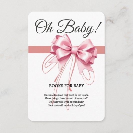 Minimalistisch roze boog Baby shower Informatiekaartje (Voorkant)