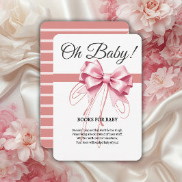 Minimalistisch roze boog Baby shower Informatiekaartje
