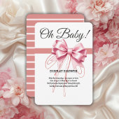 Minimalistisch roze boog Baby shower Informatiekaartje