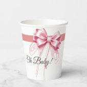 Minimalistisch roze boog Baby shower Papieren Bekers (Achterkant)