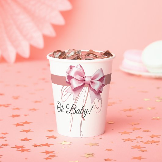 Minimalistisch roze boog Baby shower Papieren Bekers
