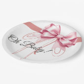 Minimalistisch roze boog Baby shower Papieren Bordje (Gekanteld)