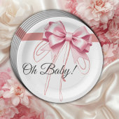 Minimalistisch roze boog Baby shower Papieren Bordje