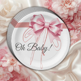 Minimalistisch roze boog Baby shower Papieren Bordje