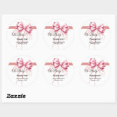 Minimalistisch roze boog Baby shower Ronde Sticker (Vel)