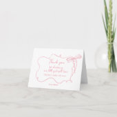 Minimalistisch roze boog golvend baby shower dank bedankkaart (Voorkant)