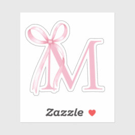 Minimalistisch roze boog Initiaal monogram Sticker