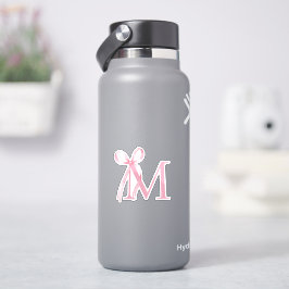 Minimalistisch roze boog Initiaal monogram Sticker