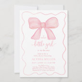 Minimalistisch roze boog meisje Baby shower Kaart (Voorkant)