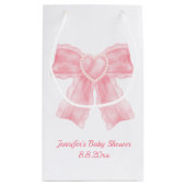 minimalistisch roze boog meisje baby shower klein cadeauzakje (Achterkant)