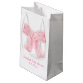 minimalistisch roze boog meisje baby shower klein cadeauzakje (Achterkant Gekanteld)