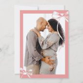 Minimalistisch Roze BOW Tiny menselijk Shindig Bab Kaart (Achterkant)