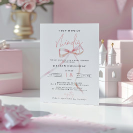 Minimalistisch Roze BOW Tiny menselijk Shindig Bab Kaart