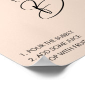 Minimalistisch Roze Bruidsfeest Mimosa Bar Uithang Poster (Hoek)