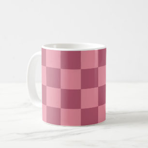 Minimalistisch roze dambordpatroon koffiemok