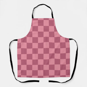 Minimalistisch roze dambordpatroon schort