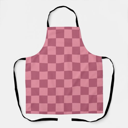 Minimalistisch roze dambordpatroon schort (Voorkant)