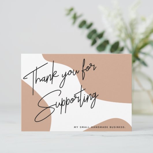 Minimalistisch roze Dank u Visitekaartje Bedankkaart (Staand voorkant)