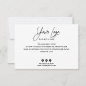 Minimalistisch roze Dank u Visitekaartje Bedankkaart (Achterkant)