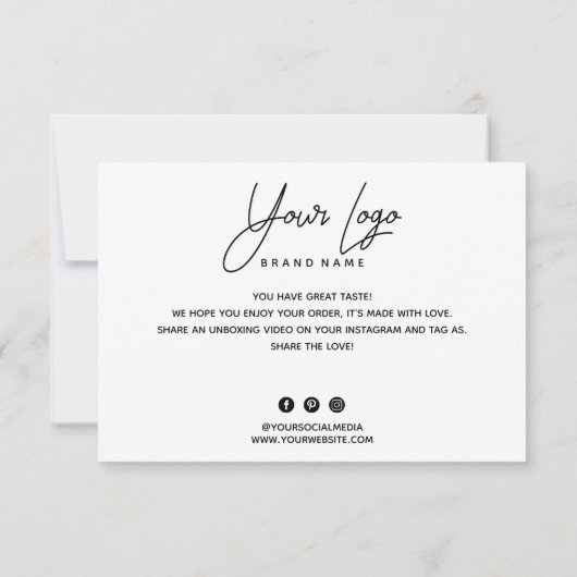 Minimalistisch roze Dank u Visitekaartje Bedankkaart (Achterkant)